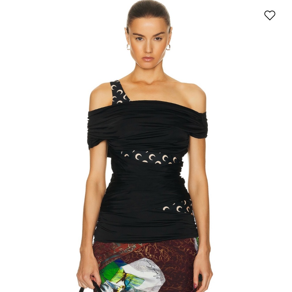 Marine Serre - Jersey Body Shelter Draped Off Shoulder Top